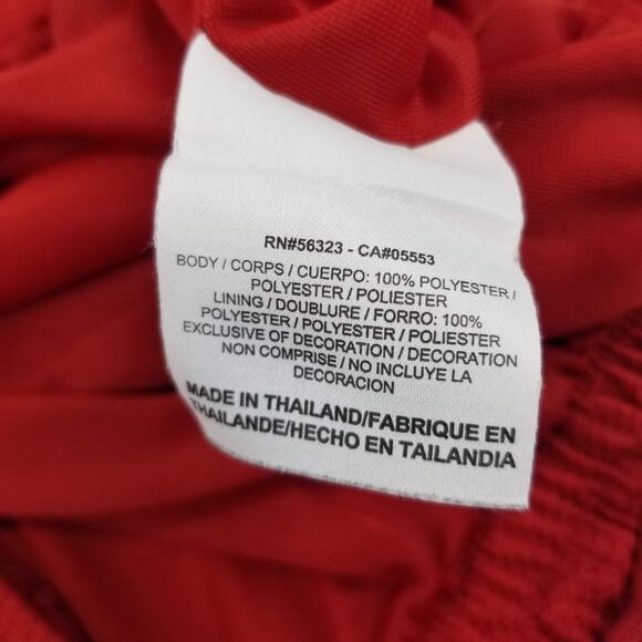 VTG Nike Basketball Shorts Mens Med Red Shiny Dazzle 9" Pockets Drawstring Y2K - Picture 6 of 12